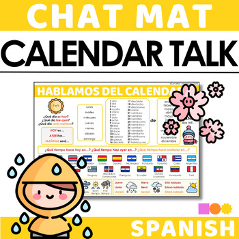 Preview of Spanish Chat Mat - Calendar Talk - Interpersonal Speaking Support for Output