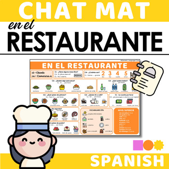 Preview of Spanish Chat Mat - En el Restaurante - Dialogue for Ordering Food in Spanish