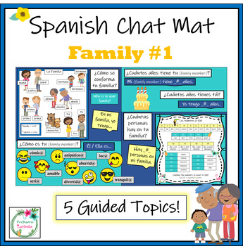 Preview of Spanish Chat Mat Family Life #1 - Google Slides