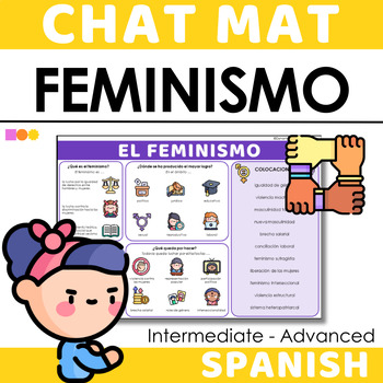 Preview of Spanish Chat Mat - Feminismo - Women History Month - Día Internacional Mujeres