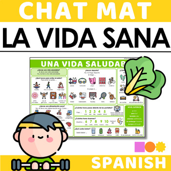 Preview of Spanish Chat Mat - Healthy living - La Vida Saludable / La Vida Sana