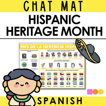 Preview of Spanish Chat Mat - Hispanic Heritage Month - Mes de la Herencia Hispana