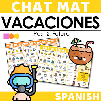 Preview of Spanish Chat Mat - Mis Vacaciones - My Holidays in Past & Future Tenses