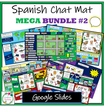Preview of Spanish Chat Mat Mega Bundle #2 - 7 Chat Mats - Google Slides