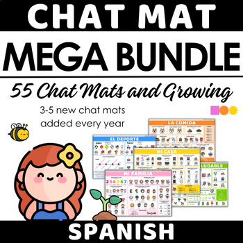 Preview of Spanish Chat Mat Mega Bundle - 55 Spanish Chat Mats - Growing Chat Mat Bundle