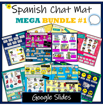 Preview of Spanish Chat Mats Mega Bundle #1 - Google Slides Version