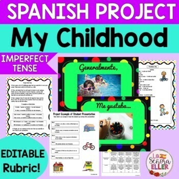 Preview of Spanish Childhood Imperfect Tense Project | Cuando Era Niño | Mi Niñez Proyecto
