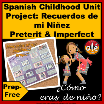 Preview of Spanish Childhood Unit Project Proyecto Niñez Preterito e Imperfecto Past Tense