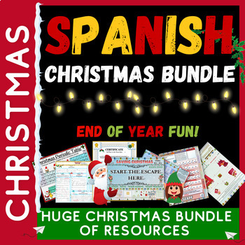 Preview of Spanish Christmas End of Year Bundle