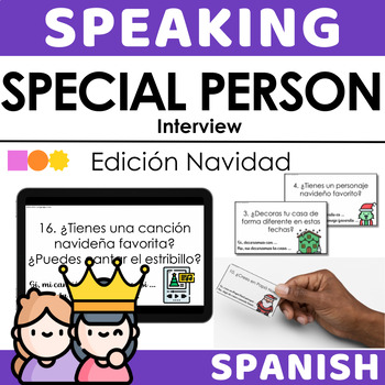 Preview of Spanish Christmas Activities - Special Person Interview / Speaking Prompt Cards