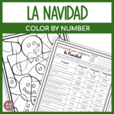 Spanish Christmas Activity | La Navidad | Color by Number 