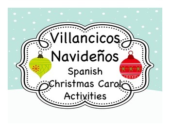 Preview of Spanish Christmas Carol Activities (Villancicos Navideños)