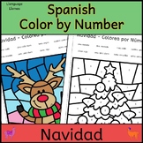 Spanish Christmas Color by Number Pictures Navidad Colorea