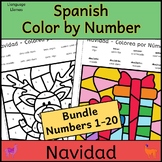 Spanish Christmas Color by Number to 20 Bundle Navidad Col