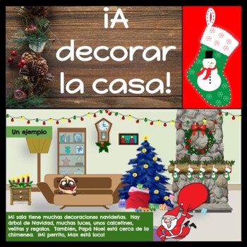 Preview of Spanish Christmas Digital Unit - Decorate your virtual house!  Navidad y Casa