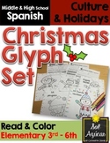Spanish Christmas Glyph Set of 3 Reading Activities - Elem