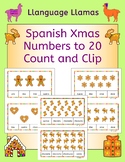 Spanish Christmas Navidad Numbers Numeros Count and Clip cards