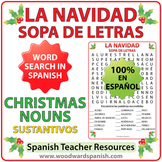Spanish Christmas Nouns Word Search