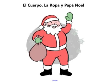 Preview of Spanish Christmas Papa Noel With Body Parts and Clothing SmartBoard Activity