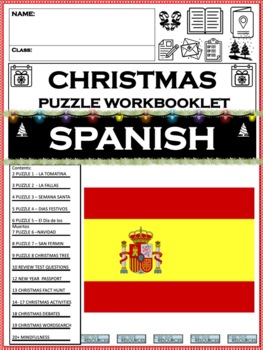 Preview of Spanish Christmas Puzzle Work Booklet