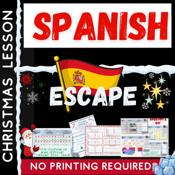 Preview of Spanish Christmas Quiz Escape Room