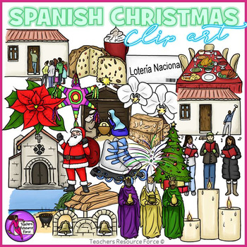 Preview of Spanish Christmas Realistic Clip Art