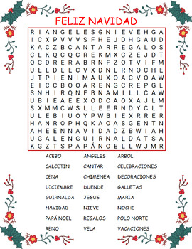 Spanish Christmas Word Search Puzzle by LailaBee | TPT