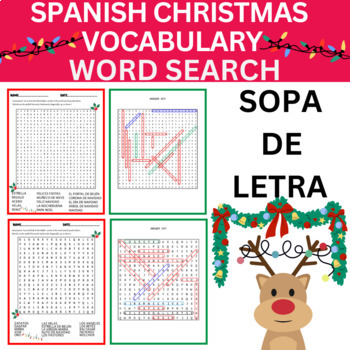 Preview of Spanish Winter Word Search.Sopa de letra de invierno-  Vocabulary.