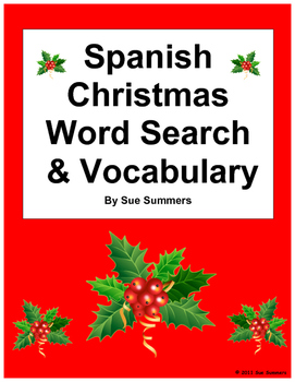 Preview of Spanish Christmas Word Search Puzzle and Vocabulary - Navidad