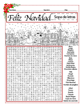 Spanish Christmas Worksheet Bundle by Sharon Larson | TpT