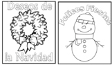 Spanish Christmas cards (10 cards to color!)