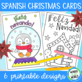 Spanish Christmas cards to print and color Navidad