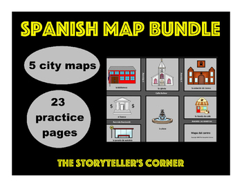 Preview of Spanish Map Bundle - Spanish City Vocabulary
