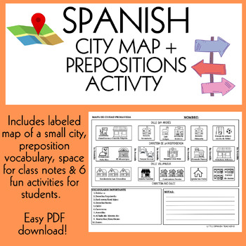 Prepositions of Location Practice with a Mall Map by Sally's Spanish Class