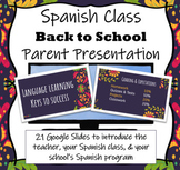 Spanish Class Back to School Parent Night Presentation - O