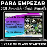 Spanish Class Bell Ringers Warm Up Routine w/ SEL Year of 