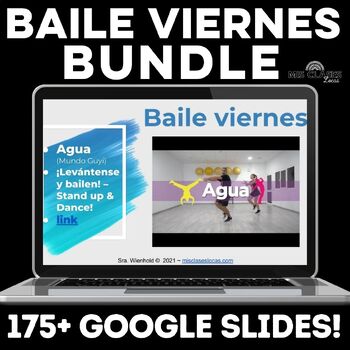 Preview of Spanish Class Brain Breaks Baile viernes BUNDLE of Editable Google Slide Dances