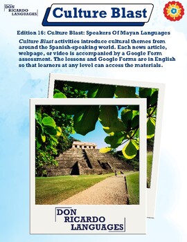 Preview of Spanish Class Culture Blast: Speakers of Mayan Languages (Includes Worksheet)