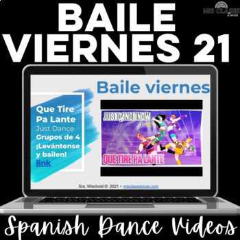 Preview of Spanish Class Dance Brain Breaks baile viernes Editable Google Slides Digital