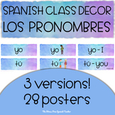 Spanish SUBJECT PRONOUNS Class Decor WATERCOLOR themed pro