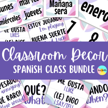 Preview of Spanish Class Decor Word Wall BUNDLE