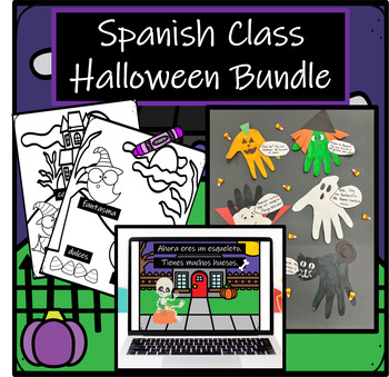 Preview of Spanish Class Halloween Bundle - Activities, Crafts, Lesson Plan