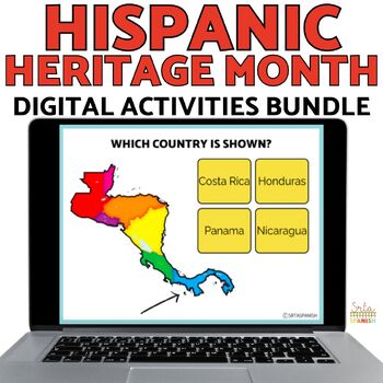 Preview of Spanish Class Hispanic Heritage Month DIGITAL Activities Bundle