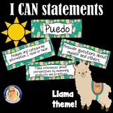 Spanish Class Learning Targets / I Can statements ~ Llama Theme!