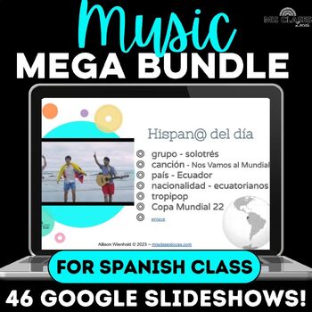 Preview of Spanish Class Music Música en la clase GROWING MEGA BUNDLE of Spanish culture