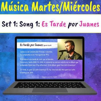 Preview of Spanish Class Music Routine - Set 1 Song 1 - Es Tarde - #música