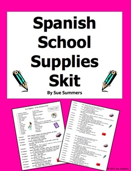 Preview of Spanish Class Objects / School Supplies Skit / Role Play / Speaking Activity