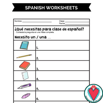 free spanish worksheets for kindergarten utiles escolares