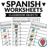 Elementary Spanish Classroom Objects Worksheets - Beginnin
