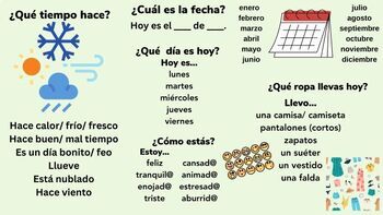 Preview of Spanish Class Opener Chat Mat